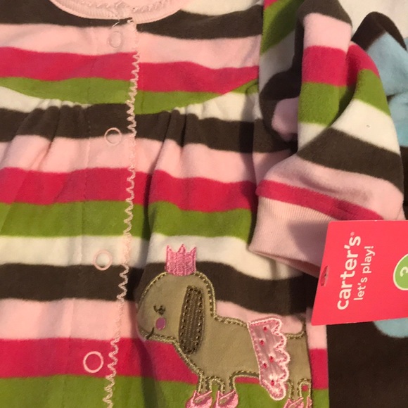 Matching Sets New Carters Baby Girl Fleece Sleepers Jumpsuit 3m